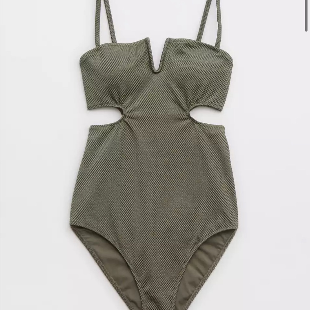 Aerie one piece swimsuit NWT size medium washed olive